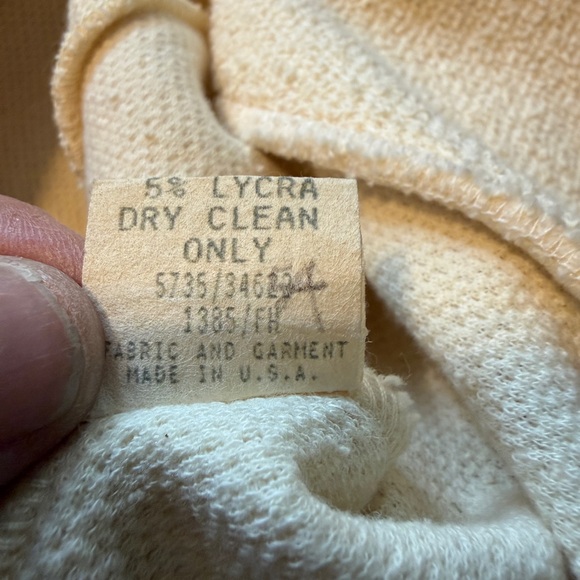 Vintage Bettina Riedel Cream Blazer Dress Petite S USA 90s - Picture 11 of 11